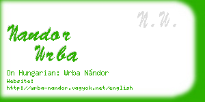 nandor wrba business card